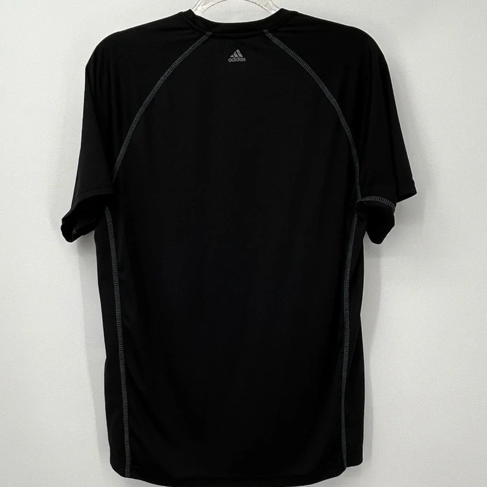 Adidas Mens Climalite Performance Tee Black Short Sleeve Athletic Shirt Size M